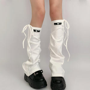 Accessori Lolita scaldamuscoli gambe da donna in maglia Kawaii Y2K Harajuku scaldamuscoli con cordino regolabile - Product Image 4