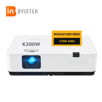 BYINTEK Projecteur professionnel grand lieu K200W WXGA (1280x800) 3LCD projecteur 3700 ANSI High Lumens projecteur pour l'école