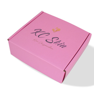 Đẹp Durable Tông Giấy Gửi Thư Trang Phục Mỹ Phẩm Biểu Tượng Tùy Chỉnh Hộp In Mạnh Mẽ Sóng Màu Hồng Vận Chuyển Bao Bì Hộp - Product Image 5