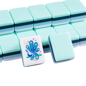 Luxury Sweet Pastel Acrylic American Mahjong Tiles Set Blue Layered with Dessert Art Print for Girls & Collectors-<b>Entertainment</b> - Product Image 2