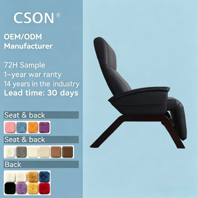 Wooden Support Zero Gravity Recliner Chair Pu Recliner Comfortable Relax Zero Gravity Lounger Chair
