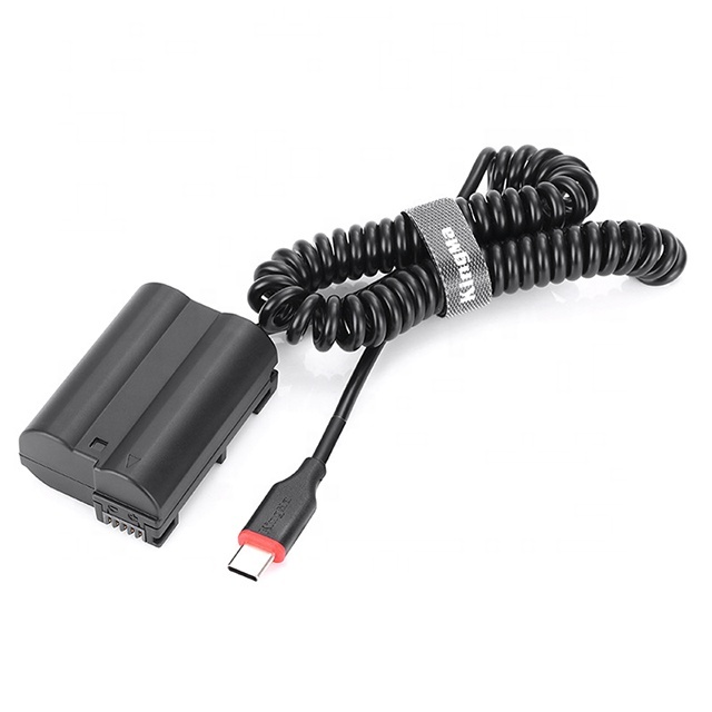 USB-C Power Adapter DC Coupler Dummy Battery EN-EL15 for Nikon D7100 D800 D810 D7200 Z5 Z6 Z7 Cameras