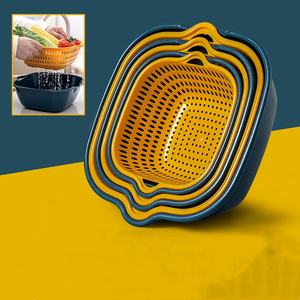 Panier de vidange pour évier de cuisine, pour laver les légumes et les fruits, avec support en PP réutilisable, outil de drainage et de stockage alimentaire - Product Image 4