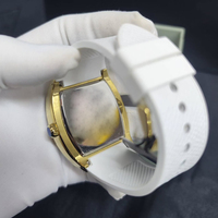 Reloj de Cuarzo Europeo con Grabado de Diamantes, Diseño Cuadrado en Oro Rosa, Forma de Cubo de Vino, para Mujer