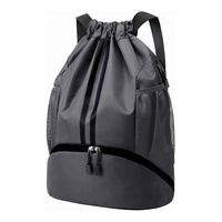 Sac à dos de sport à fermeture éclair, sac de sport pour la natation, sac de sport pour femmes et hommes, sac à cordon avec compartiment pour chaussures, poche étanche, bandoulière réglable, football