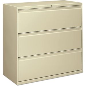 Alera 42\" X 18.63\" X 40.25\" Lateral File Cabinet with 3 Legal/Letter/A4/<b>A5</b>-Size Drawers Putty Color - Product Image 2