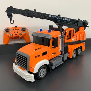 RC Crane Truck 11 Kanal 1:24 Baufahrzeuge Spielzeug mit One-Touch-Lift-Sounds und Musik