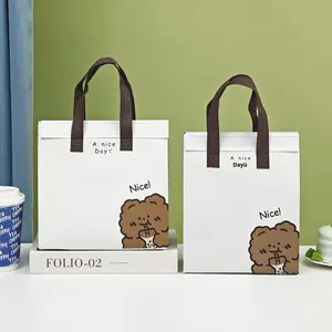 Sac isotherme en aluminium recyclable et écologique, sac fourre-tout non tissé isolé pour la livraison de nourriture, impression de logo personnalisée, chaud/froid - Product Image 4