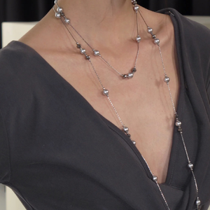 Collier ras du cou à petites perles rondes, chaîne luxueuse ornée de perles. - Product Image 3