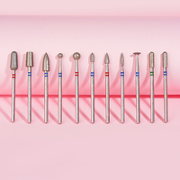 Ensemble professionnel de fraises diamantées en acier inoxydable pour manucure, vente en gros d'usine, pour ponceuse à ongles électrique, embout de nettoyage des cuticules 3/32