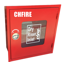 CHFIRE Boîte d'enrouleur de tuyau d'incendie à 2 voies avec porte en verre, armoire de tuyau d'incendie verrouillable pour contremarches sèches