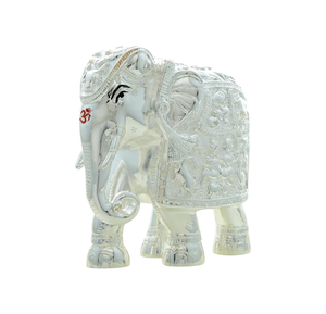 Premium Decorative <b>Elephant</b> Showpiece in Silver Finish – Antique Style Home Decor Accent - Product Image 2
