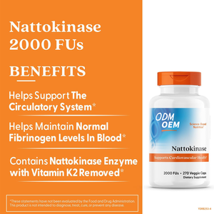 2000 FU Nattokinase Veg Caps 90ct | Corazón y circulación OEM | Envío rápido de etiqueta privada - Product Image 3