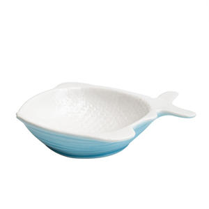 Gato cerâmico pequeno peixe-dado forma criativo bonito Tigela Anti-inclinação Food Bowl gato Comer e beber Tigela - Product Image 1