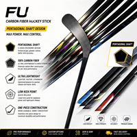 Bâton de hockey en fibre de carbone haute résistance 5800 6200 Mpa, point de flexion personnalisé, motif de lame, bâton de hockey pour jeunes et seniors