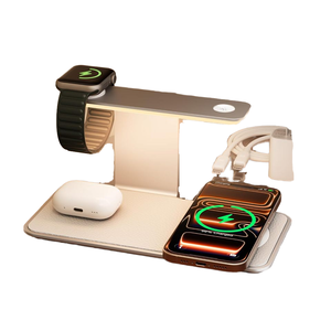 Station de charge rapide 3 en 1, port Type-C, chargeur sans fil magnétique, veilleuse à trois niveaux, 15W max, téléphone portable, montre - Product Image 1