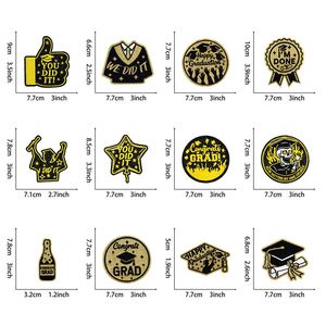 <b>Iron</b> on Eco-friendly Glitter Embroidered Graduation Theme You/I Did It Mortar Board Patches for Graduation Gift Clothes - Product Image 3