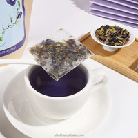 Sachets de thé bleu fleur de pois papillon étiquette personnalisée OEM vente en gros en usine