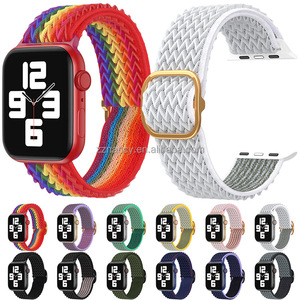 Nylon Band Voor Apple Watch Band 44 Mm 40Mm 41Mm 45Mm Verstelbare Elastische Solo Lus Riem Armband Apple Watch Serie 7 6 Se 5 4 <span class=keywords><strong>3</strong></span> - Product Image 2