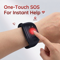 Bracelet GPS 4G avec appel SOS, capteur de température, surveillance de la fréquence cardiaque et de la pression artérielle, GPS pour personnes âgées
