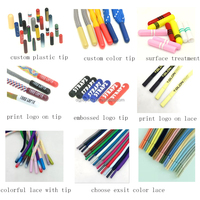 Lacets de chaussures en polyester élastique rond de 5 mm, pour baskets décontractées, avec embout en plastique, tissage serré, paire emballée