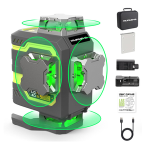 16-Linien Grüner Laser-Nivelliergerät Wiederaufladbares Werkzeug Rotierend Selbstnivellierend 2H&2V 360 Wand Boden Kreuzlinien-Laser-Nivelliergerät LG-4D - Product Image 1