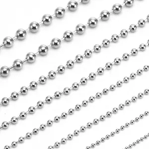Wholesale bulk titanium steel ball chain multi-size stainless steel ball chain DIY accessories chain1.5mm 2.0mm 2.4mm 3.0mm 3.2