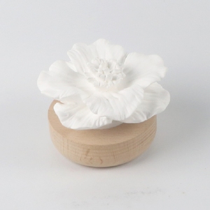 Difusor de Aroma de flores de cerámica al por mayor, ambientador de aire con Base de madera, piedras de fragancia de aceite esencial, regalos de decoración para el hogar y el coche - Product Image 5