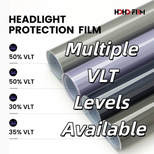 HOHOFILM - Película Protectora para <span class=keywords><strong>Faros</strong></span> Delanteros de Automóvil, Autoadhesiva, Hidrófuga, Resistente a los Arañazos, Resistente a los Rayos UV, VLT 30%, Color Negro Oscuro, TPU, PPF - Product Image 5