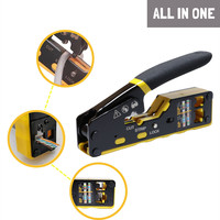 Pince à sertir multifonction pour câbles réseau CAT5 CAT6 CAT7 RJ45, outil de sertissage tout-en-un EZ RJ11 R12 RJ45