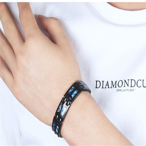 Elegante Bracciale Classico da Uomo in Acciaio Inossidabile Chirurgico, Braccialetti Biomagnetici per Coppie <span class=keywords><strong>con</strong></span> Catena e <span class=keywords><strong>Magnete</strong></span> in Agata - Product Image 5
