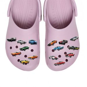 Breloques de chaussures en acrylique écologiques pour Clog, avec divers motifs de voitures de sport rétro, aux couleurs vives - Product Image 6