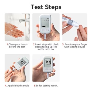 Moniteur de glycémie de classe II certifié CE, kit de <span class=keywords><strong>test</strong></span> du diabète avec système de surveillance précise du glucose, garantie d'un an - Product Image 3