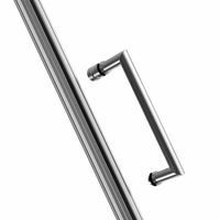 Porte pivotante en verre trempé avec cadre en alliage d'aluminium poli, design droit, cabine de douche moderne pour salle de bain, rectangulaire, ABS
