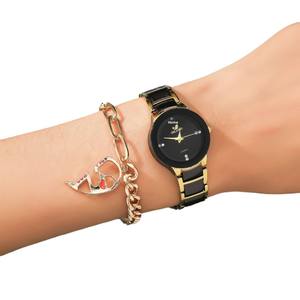 Reloj de Cuarzo para Pareja, Estilo Moderno, Simple y Versátil, con Correa de Acero Inoxidable y Caja de Aleación + Juego de Pulsera con Corazón - Product Image 5