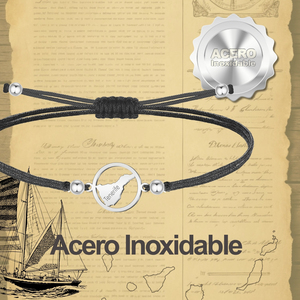 Bracciale cerato in acciaio color argento con mappa dei bracciali Tennis alla moda Tenerife - Product Image 3