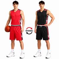 Maillot de basket-ball personnalisé de style populaire, de qualité supérieure, avec short, réversible, pour les matchs de basket-ball