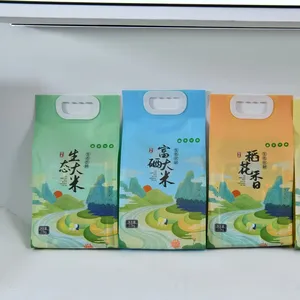 कस्टम फैक्टरी मूल्य हीट सील खाद्य ग्रेड प्लास्टिक नायलॉन लेमिनेटेड प्लास्टिक बैग चावल 5 किलो