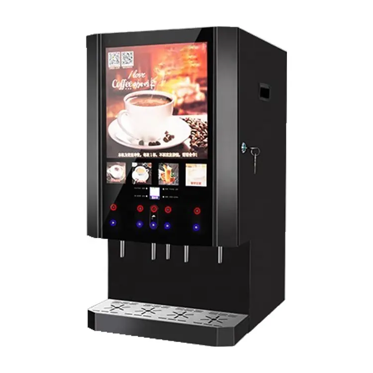Table quatre saveurs unique machine à café chaud froid chaud automatique une machine à café instantané de jus de cacao chaud