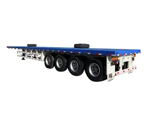 WS Container Transport High Quality Tri Axle 40 Feet Flatbed Semi Trailer For Sale