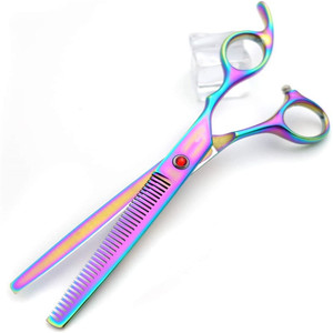 Juego de Tijeras de Aseo para Mascotas Coloridas, 7 Piezas, Acero Inoxidable, Herramientas para Cortar el Pelo de Perros, Kit de Aseo Profesional - Product Image 5