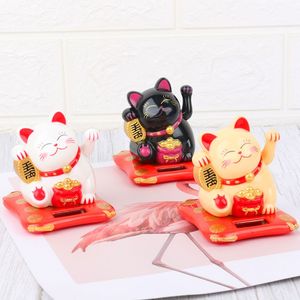Mini gato feliz blanco alimentado por energía solar con brazo ondulante para <span class=keywords><strong>dinero</strong></span> de la fortuna y buena suerte - Product Image 4