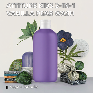 ATTITUDE Shampooing 2-en-1 pour enfants &amp;   Gel Douche Corps Végétalien aux Minéraux Naturels Vanille <span class=keywords><strong>Poire</strong></span> 473 mL Testé Dermatologiquement - Product Image 3