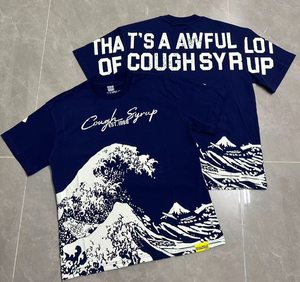 T-shirt décontracté surdimensionné pour homme en coton 100% de qualité supérieure, avec code QR, motif 'that's a awful lot of cough syrup'. - Product Image 3