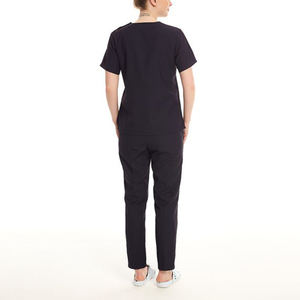 Conjunto de Uniformes Médicos Cómodos para Mujer - Blusa con Cuello en V y Pantalones Rectos con Múltiples Bolsillos, Ropa de Trabajo Unisex - Product Image 5