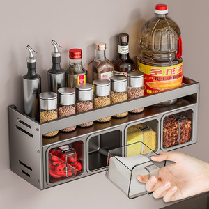 Mensola Salvaspazio in Metallo da Parete Moderna per Spezie Organizzatore per Cucina - Product Image 1