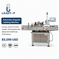 Machine d'étiquetage automatique électrique horizontale avec moteur PLC, étiqueteuse haute vitesse pour ampoules et flacons de solutions orales
