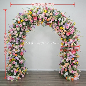 Arco Floral Artificial de Seda Personalizado, Arco de Boda con Rosas Multicolores, Decoración de Fondo para Escenario, Hecho a Mano, Ecológico - Product Image 2