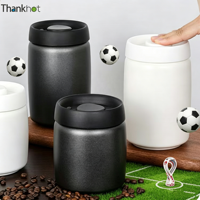 Cadeaux de football, contenants de cuisine, boîtes scellées en acier inoxydable pour grains de café, contenants alimentaires, contenants à café sous vide