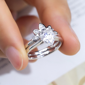 Anillo de Diamante Cultivado en Laboratorio en Oro Blanco PT950 MSR-1528 de Messi Jewelry para Mujer - Product Image 3